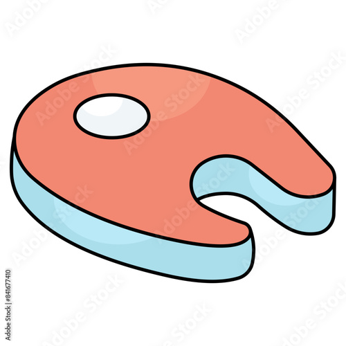 A colored design icon of fish filet