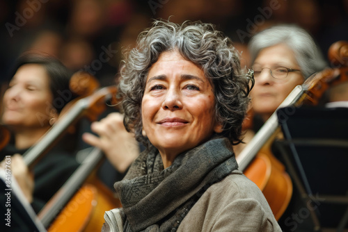 Mature Woman Attending a Classical Music Concert