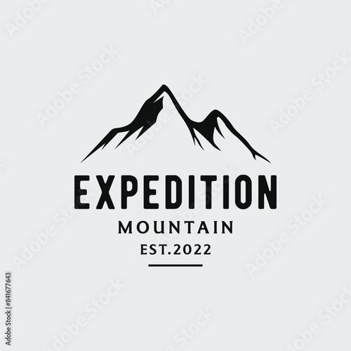 Retro vintage mountain explorer logo template design.Logo for climber, business, camping and badge.