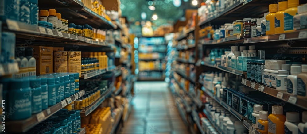 Fototapeta premium Cold and Flu Relief: Dedicated Section in a Drugstore for Over-the-Counter Remedies