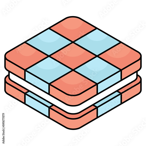 A flat design icon of biscuits 