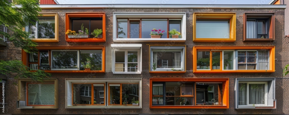 House in Amsterdam with multiple windows. House in Amsterdam with multiple windows.