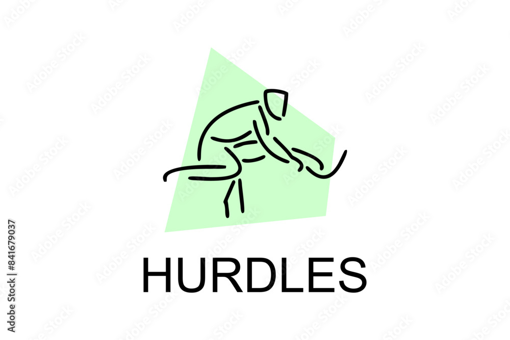 Fototapeta premium hurdles vector line icon. athletic sports logo, equipment sign. sport pictogram illustration