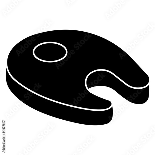 A colored design icon of fish filet