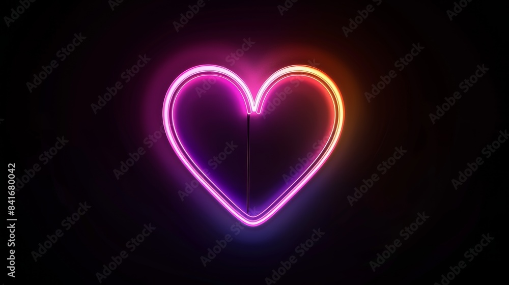 A mesmerizing neon heart symbol animation with a hypnotic effect A mesmerizing neon heart symbol animation with a hypnotic effect