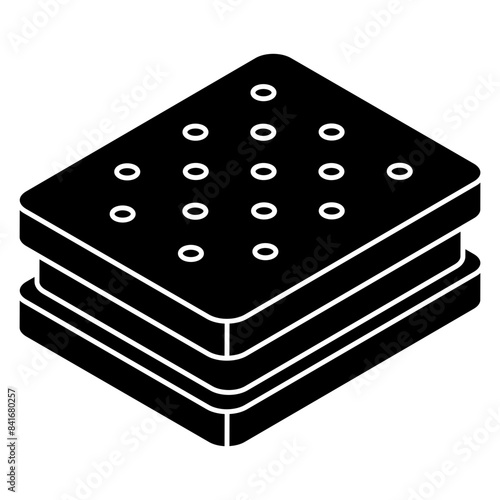 A flat design icon of biscuits 