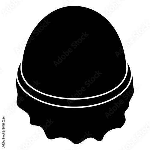 A flat design icon of boiled egg