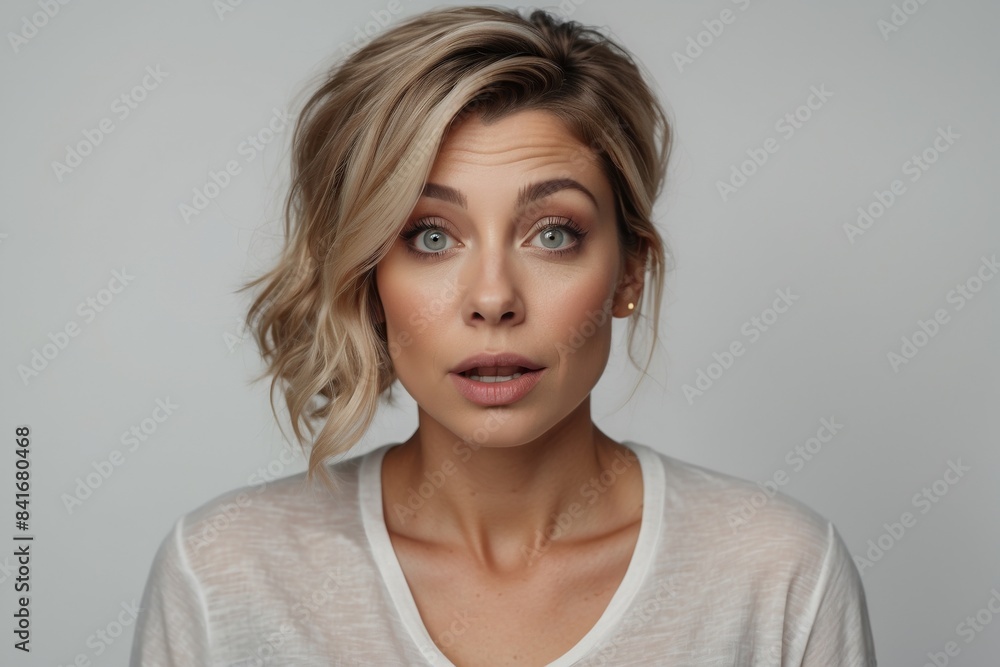 Middle Aged Woman, Portrait Style Banner emotions Copy Space Template. Middle Aged Woman, Portrait Style Banner emotions Copy Space Template.