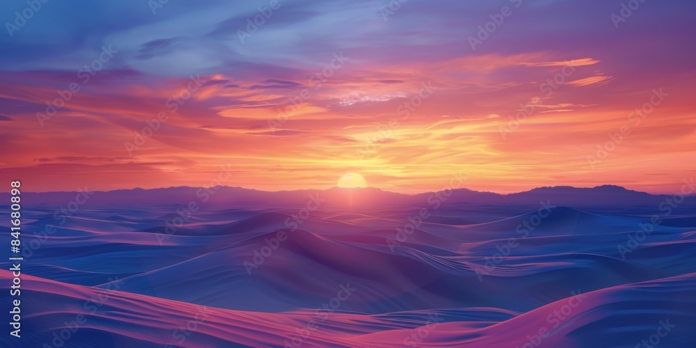 sunset on the desert