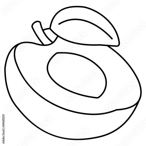 A flat design icon of apricot