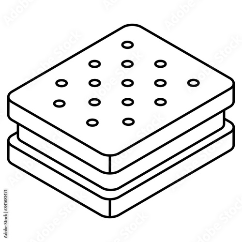 A flat design icon of biscuits 