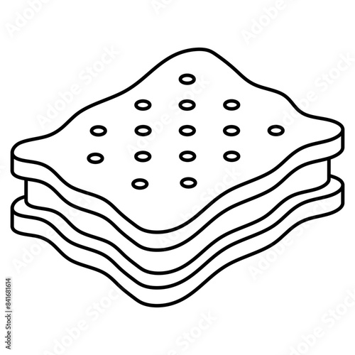 A flat design icon of biscuits 