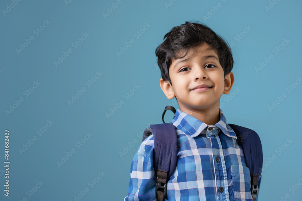 Happy Indian school kid posing isolated Happy Indian school kid posing isolated