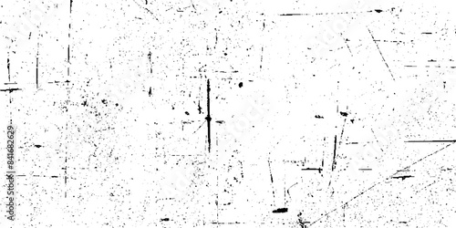 Abstract dirty or scratch aging effect. Dusty and grungy scratch texture material or surface. Black grainy texture isolated on white background. Abstract mild textured effect. Vector Illustration.