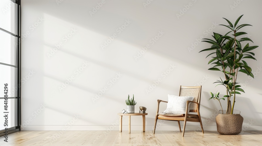 Blank frame photo in Cozy Modern Living Room with Bookshelf and Floor Lamp Blank frame photo in Cozy Modern Living Room with Bookshelf and Floor Lamp