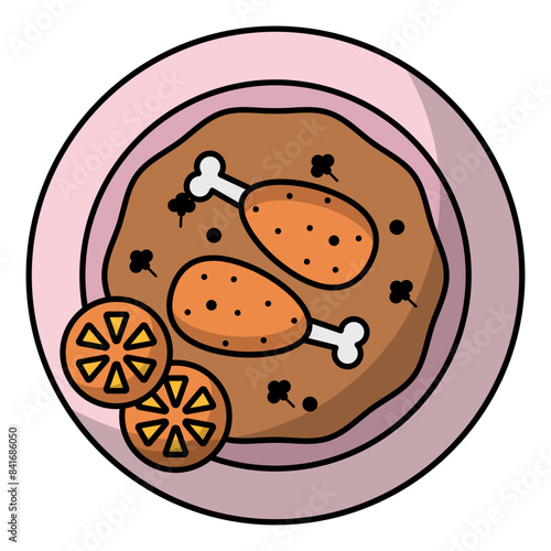 famous Pakistani  kadai chicken vector color icon design, Pan-Asian cuisine symbol, Most Popular Dishes Sign,Casual eats stock illustration, gosht karahi Concept