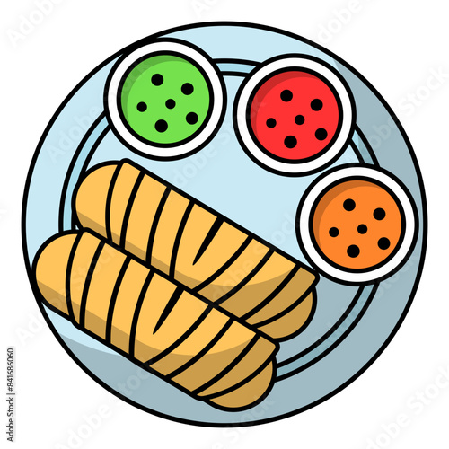 dosey or dosha vector color icon design, Pan-Asian cuisine symbol, Most Popular Dishes Sign,Casual eats stock illustration, Crispy Masala dosa Concept