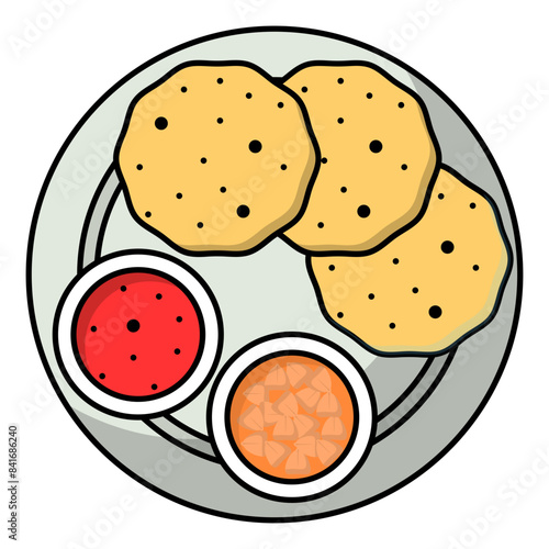 Eid day special meal vector color icon design, Pan-Asian cuisine symbol, Most Popular Dishes Sign,Casual eats stock illustration, Halva Pori Chanay Concept