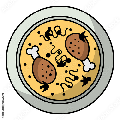hai coconut soup vector color icon design, Pan-Asian cuisine symbol, Most Popular Dishes Sign,Casual eats stock illustration, Tom kha gai Concept