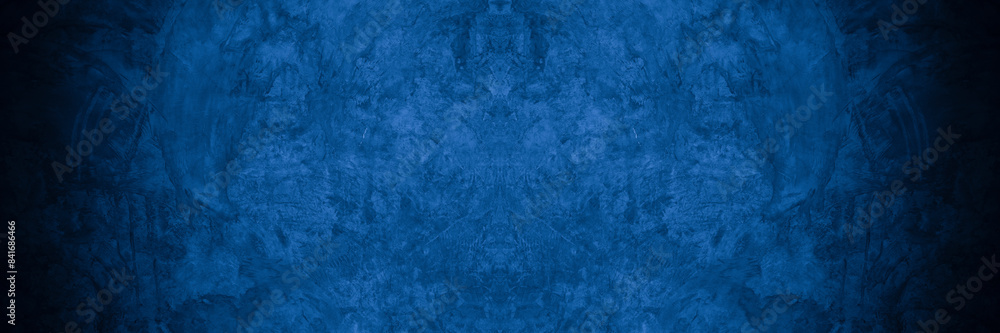 Old wall pattern texture cement blue dark abstract blue color design are light with black gradient background. Old wall pattern texture cement blue dark abstract blue color design are light with black gradient background.