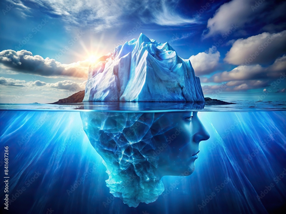 of EQ versus IQ concept with iceberg, symbolizing emotional ...