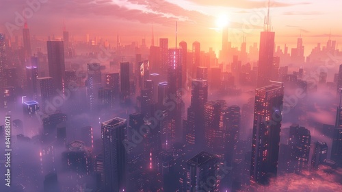 Wallpaper Mural Futuristic city with metaverse and cyberpunk concept. generative AI image Torontodigital.ca