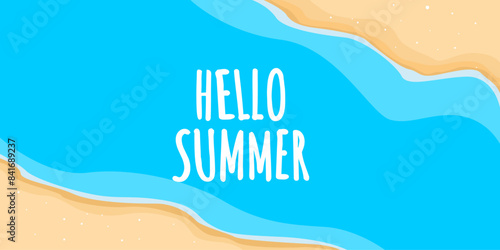 Minimalist Hello Summer horizontal banner