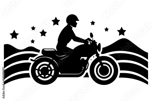 vintage motorcycle silhouette vector illustration