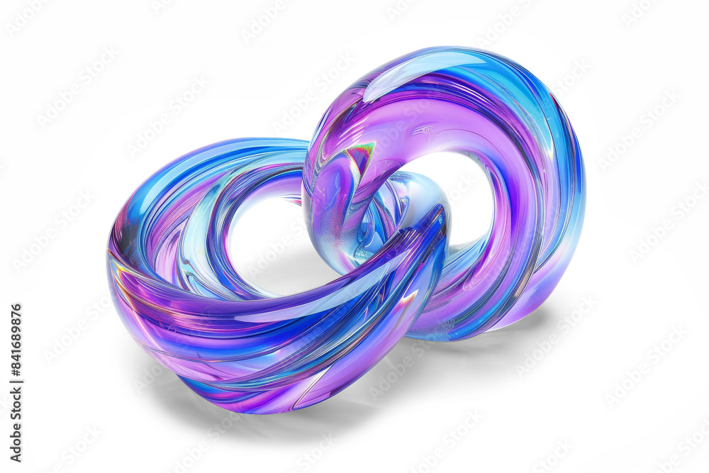 A blue and purple spiral shape that looks like a chain A blue and purple spiral shape that looks like a chain