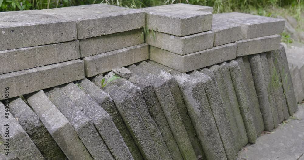 Stone tiles in garden Stone tiles in garden