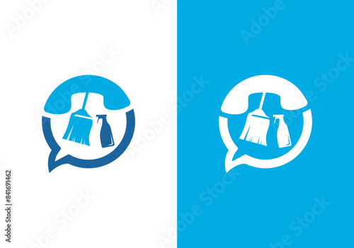 Online service logo design template for house cleaning, house cleaning logo for hygienic house