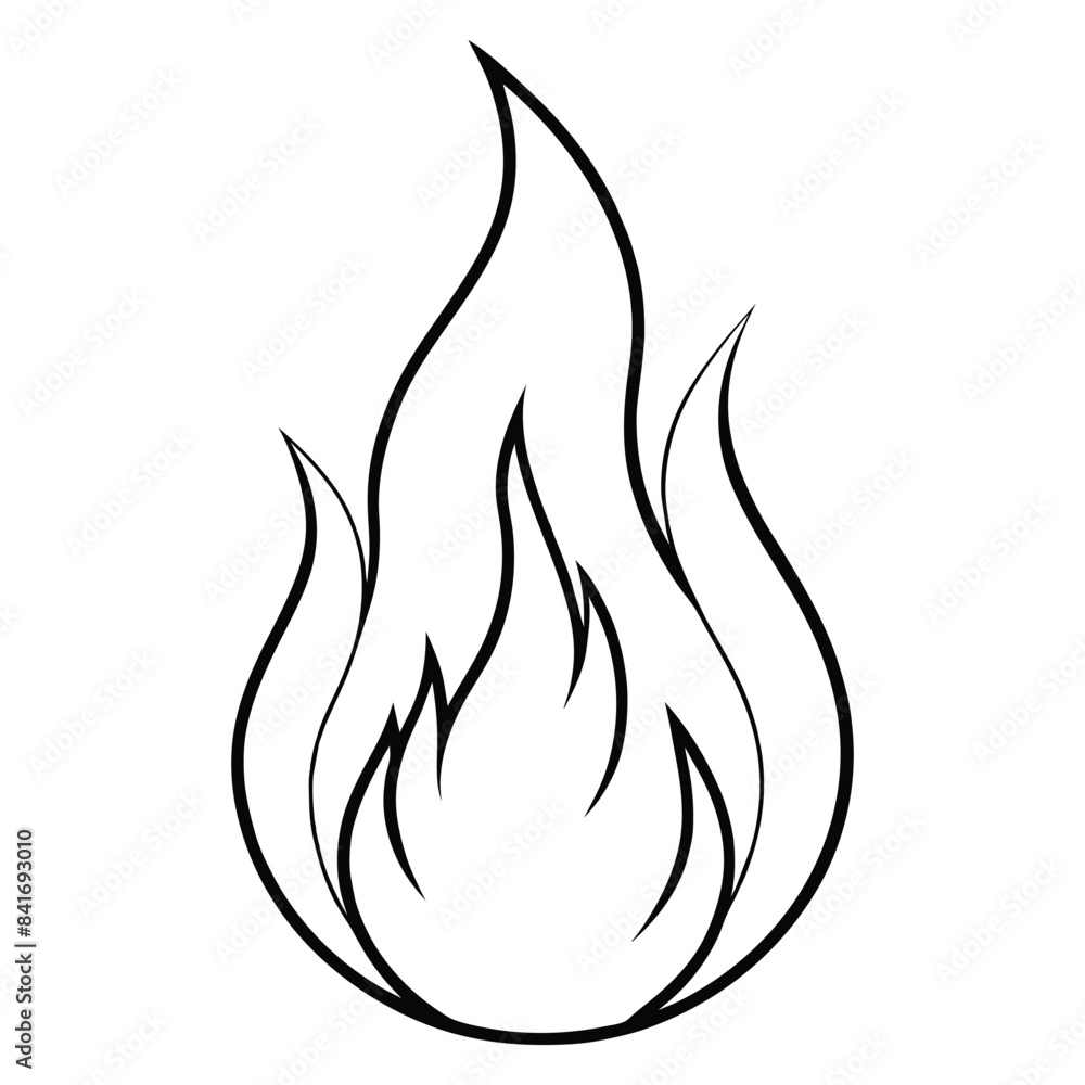 Vector Illustration of a Stylized Flame Icon. Outline Fire Symbol for Design and Decoration. Vector Illustration of a Stylized Flame Icon. Outline Fire Symbol for Design and Decoration.