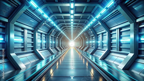 Futuristic sci-fi tunnel with a light corridor background, Futuristic, Sci-fi, Tunnel, Light, Corridor, Modern, Background, Technology, Rendering, Abstract, Digital, Design, Space, Illuminated