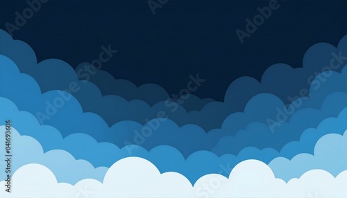 dark black and blue clouds, sky, darkness and light background, AI