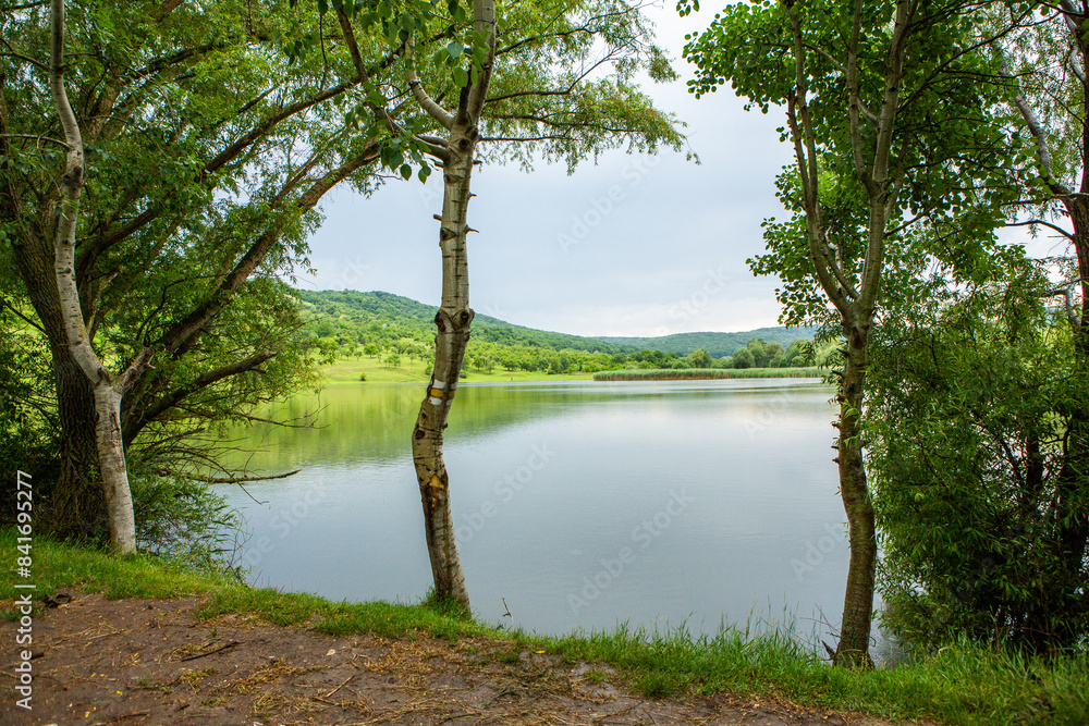 Photo with landscape and beautiful green nature in the Republic of Moldova, a small friendly country in Eastern Europe.