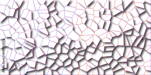 multi color & White Broken Stained-Glass Background with White lines. Voronoi diagram background. Quartz cream white Broken Stained Glass.3d shapes. white gravel texture wallpaper. vector illustration