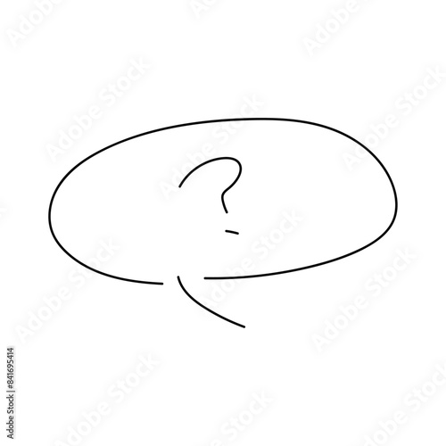 はてなマークの吹き出しの手描きイラスト