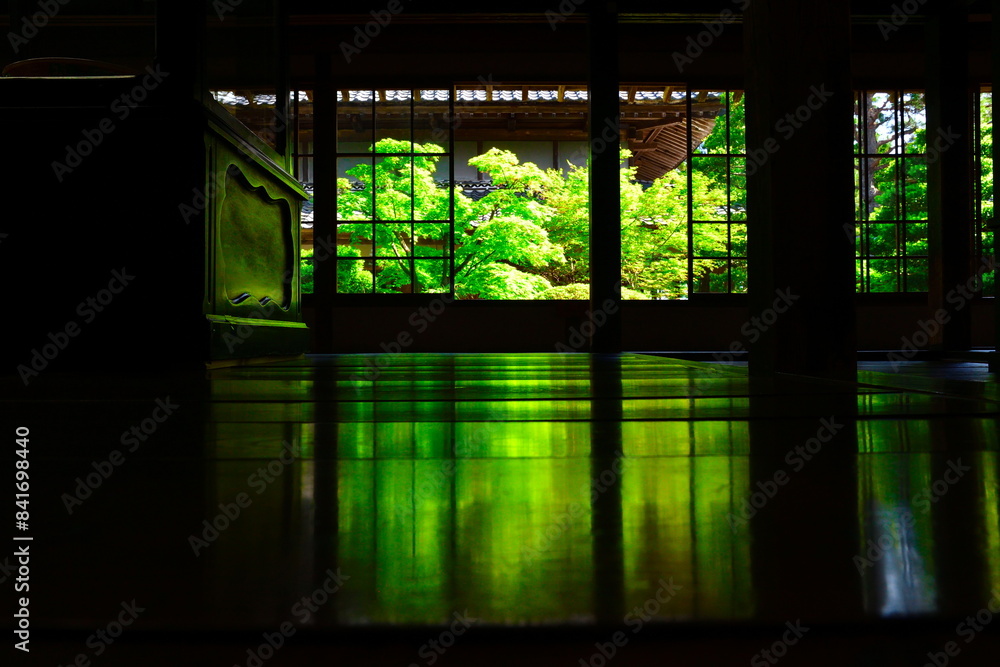 日本家屋と新緑（新潟県）