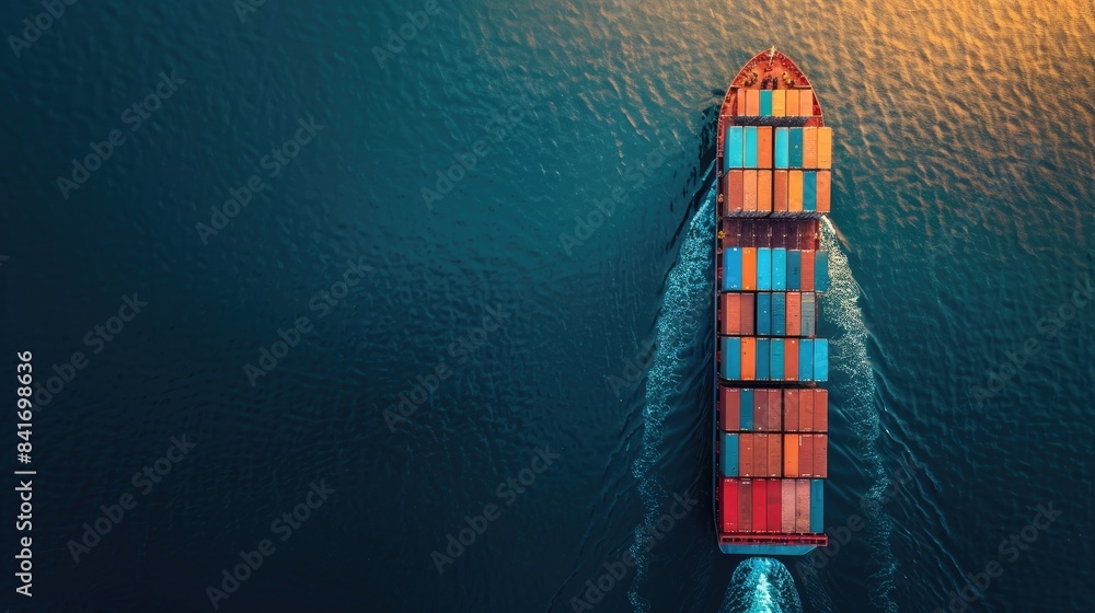 container ship in import export and business logistic.By crane ,Trade Port , Shipping.cargo to harbor.Aerial view.Water transport.International.Shell Marine.Top view. container ship in import export and business logistic.By crane ,Trade Port , Shipping.cargo to harbor.Aerial view.Water transport.International.Shell Marine.Top view.