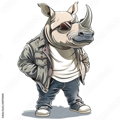 Rhinoceroses cartoon Casual Chic