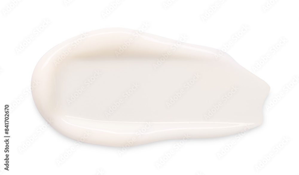 Sample of face care cream isolated on white, top view Sample of face care cream isolated on white, top view