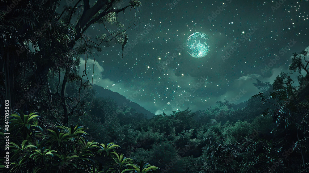 Captivating nightscape scene, AI generative Captivating nightscape scene, AI generative