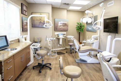 Modern Dental Office with Advanced Technology and Comfortable Patient Chairs for Optimal Care