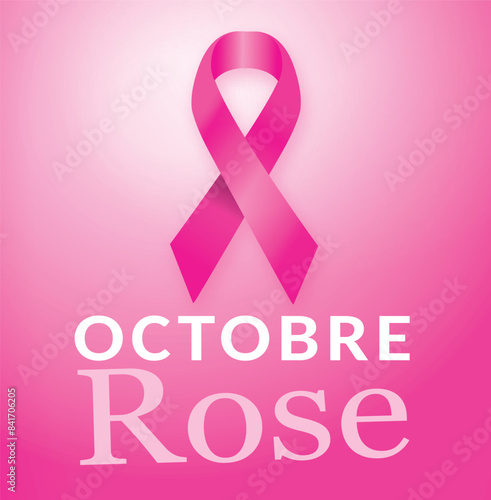 Obraz na płótnie OCTOBRE ROSE en français 3 - Lutte contre le cancer du sein - Illustration vectorielle w salonie