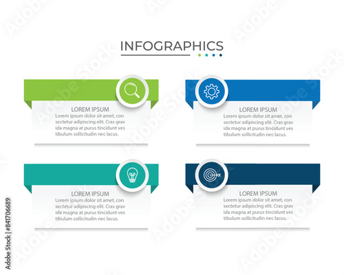 Infographic elements design template, business concept with 4 steps