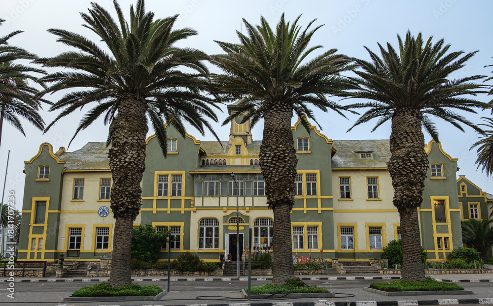 Swakopmund city in Namibia, streets and architecture Swakopmund city in Namibia, streets and architecture