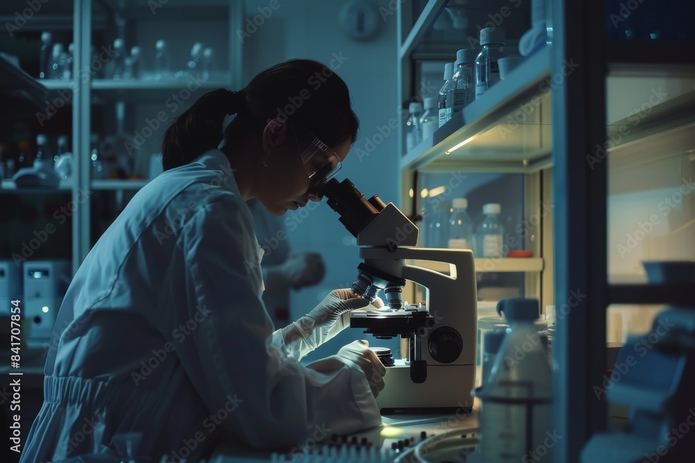 Laboratory Technician Analyzing Blood Sample for Doping Substances in Advanced Medical Lab Laboratory Technician Analyzing Blood Sample for Doping Substances in Advanced Medical Lab