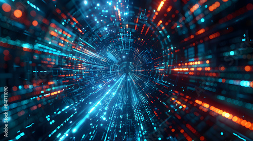 Wallpaper Mural Wallpaper or background of digital data and flow of information, representing big technology or digital transformation concept, global cyber network connection Torontodigital.ca