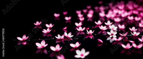 Neon Light Waves with Cherry Blossoms © Wannaeka