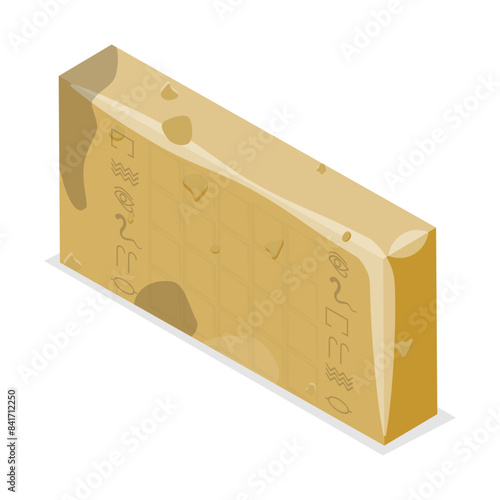 3D Isometric Flat Vector Set of Egypt Symbols, Old Civilization Archaeology Artifacts. Item 8